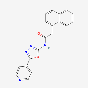 molecular formula C19H14N4O2 B2600710 2-萘-1-基-N-(5-吡啶-4-基-1,3,4-恶二唑-2-基)乙酰胺 CAS No. 862825-01-2
