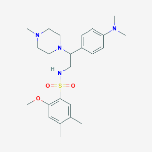 molecular formula C24H36N4O3S B2600721 N-(2-(4-(dimethylamino)phenyl)-2-(4-methylpiperazin-1-yl)ethyl)-2-methoxy-4,5-dimethylbenzenesulfonamide CAS No. 946366-53-6