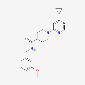 molecular formula C21H26N4O2 B2600739 1-(6-环丙基嘧啶-4-基)-N-(3-甲氧基苄基)哌啶-4-甲酰胺 CAS No. 1798458-61-3
