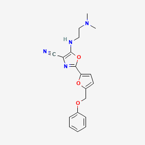 5-((2-(Dimethylamino)ethyl)amino)-2-(5-(phenoxymethyl)furan-2-yl)oxazole-4-carbonitrile