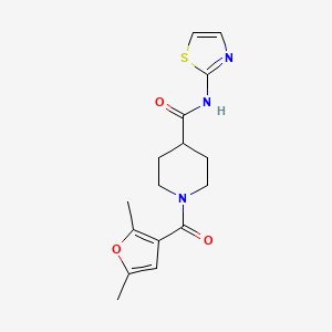 molecular formula C16H19N3O3S B2600760 1-(2,5-dimethylfuran-3-carbonyl)-N-(thiazol-2-yl)piperidine-4-carboxamide CAS No. 1235086-36-8