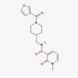 molecular formula C18H21N3O4 B2600761 N-((1-(呋喃-3-羰基)哌啶-4-基)甲基)-1-甲基-2-氧代-1,2-二氢吡啶-3-甲酰胺 CAS No. 1396748-68-7