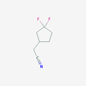 molecular formula C7H9F2N B2600768 2-(3,3-Difluorocyclopentyl)acetonitrile CAS No. 1701764-04-6