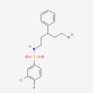 3-chloro-4-fluoro-N-(5-hydroxy-3-phenylpentyl)benzenesulfonamide