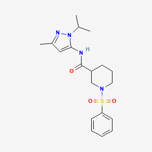 molecular formula C19H26N4O3S B2600780 N-(1-isopropyl-3-methyl-1H-pyrazol-5-yl)-1-(phenylsulfonyl)piperidine-3-carboxamide CAS No. 1171214-87-1