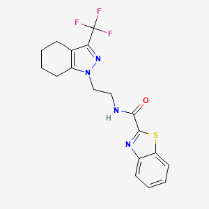 molecular formula C18H17F3N4OS B2600782 N-(2-(3-(trifluoromethyl)-4,5,6,7-tetrahydro-1H-indazol-1-yl)ethyl)benzo[d]thiazole-2-carboxamide CAS No. 1797083-97-6