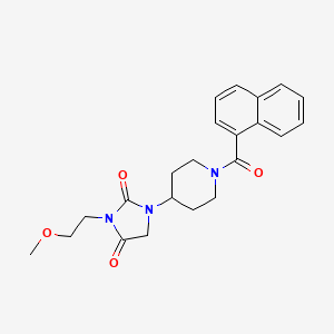 molecular formula C22H25N3O4 B2600784 1-(1-(1-Naphthoyl)piperidin-4-yl)-3-(2-methoxyethyl)imidazolidine-2,4-dione CAS No. 2034513-23-8