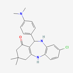 molecular formula C23H26ClN3O B2600785 8-氯-11-[4-(二甲氨基)苯基]-3,3-二甲基-2,3,4,5,10,11-六氢-1H-二苯并[b,e][1,4]二氮杂卓-1-酮 CAS No. 946387-29-7