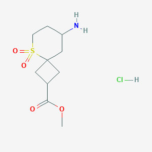 molecular formula C10H18ClNO4S B2600789 Methyl 8-amino-5,5-dioxo-5lambda6-thiaspiro[3.5]nonane-2-carboxylate hydrochloride CAS No. 2138004-47-2