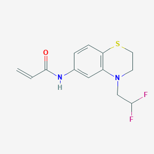 molecular formula C13H14F2N2OS B2600794 N-[4-(2,2-Difluoroethyl)-2,3-dihydro-1,4-benzothiazin-6-yl]prop-2-enamide CAS No. 2305409-81-6