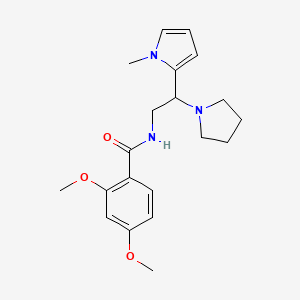 molecular formula C20H27N3O3 B2600797 2,4-dimethoxy-N-(2-(1-methyl-1H-pyrrol-2-yl)-2-(pyrrolidin-1-yl)ethyl)benzamide CAS No. 1049489-91-9