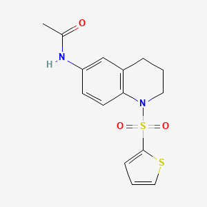 molecular formula C15H16N2O3S2 B2600798 N-(1-thiophen-2-ylsulfonyl-3,4-dihydro-2H-quinolin-6-yl)acetamide CAS No. 941971-80-8
