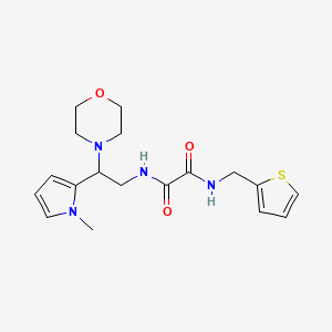molecular formula C18H24N4O3S B2600802 N1-(2-(1-甲基-1H-吡咯-2-基)-2-吗啉乙基)-N2-(噻吩-2-基甲基)草酰胺 CAS No. 1049398-31-3