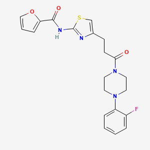 molecular formula C21H21FN4O3S B2600809 N-(4-(3-(4-(2-fluorophenyl)piperazin-1-yl)-3-oxopropyl)thiazol-2-yl)furan-2-carboxamide CAS No. 1021266-22-7