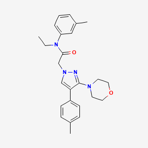 molecular formula C25H30N4O2 B2600811 N-(5-chloro-2-methoxyphenyl)-2-{[4-(4-fluorophenyl)-7,8-dimethyl-3H-1,5-benzodiazepin-2-yl]thio}acetamide CAS No. 1189943-69-8