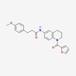 molecular formula C24H24N2O4 B2600814 N-[1-(2-furoyl)-1,2,3,4-tetrahydroquinolin-6-yl]-3-(4-methoxyphenyl)propanamide CAS No. 946367-39-1