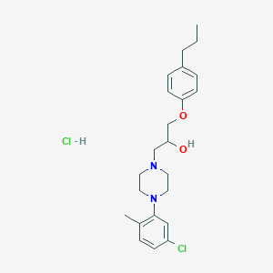 molecular formula C23H32Cl2N2O2 B2600820 盐酸1-(4-(5-氯-2-甲基苯基)哌嗪-1-基)-3-(4-丙基苯氧基)丙烷-2-醇 CAS No. 1215713-87-3