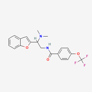 molecular formula C20H19F3N2O3 B2600831 N-(2-(benzofuran-2-yl)-2-(dimethylamino)ethyl)-4-(trifluoromethoxy)benzamide CAS No. 2034612-74-1