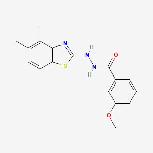 B2600836 N'-(4,5-dimethyl-1,3-benzothiazol-2-yl)-3-methoxybenzohydrazide CAS No. 851980-37-5