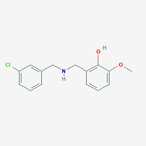molecular formula C15H16ClNO2 B2600845 2-{[(3-Chlorobenzyl)amino]methyl}-6-methoxyphenol CAS No. 1223881-88-6