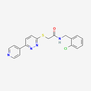 molecular formula C18H15ClN4OS B2600854 N-(2-氯苄基)-2-((6-(吡啶-4-基)嘧啶-3-基)硫代)乙酰胺 CAS No. 872987-98-9