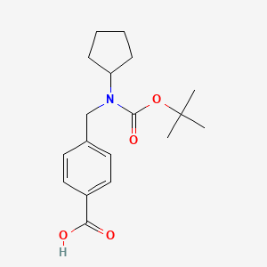molecular formula C18H25NO4 B2600857 4-[(tert-Butoxycarbonyl-cyclopentylamino)-methyl]-benzoic acid CAS No. 1354359-57-1