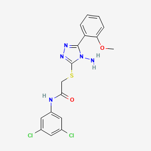 molecular formula C17H15Cl2N5O2S B2600858 2-[[4-氨基-5-(2-甲氧苯基)-1,2,4-三唑-3-基]硫代基]-N-(3,5-二氯苯基)乙酰胺 CAS No. 578746-72-2