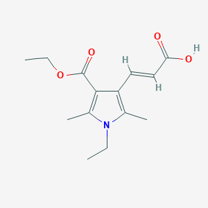 molecular formula C14H19NO4 B2600863 (2E)-3-[4-(乙氧羰基)-1-乙基-2,5-二甲基-1H-吡咯-3-基]丙烯酸 CAS No. 878218-05-4
