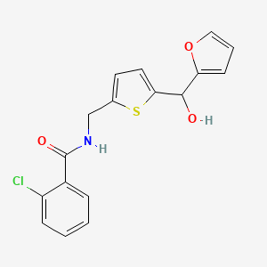 molecular formula C17H14ClNO3S B2600878 2-chloro-N-((5-(furan-2-yl(hydroxy)methyl)thiophen-2-yl)methyl)benzamide CAS No. 1795303-06-8