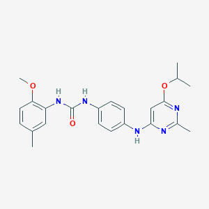 molecular formula C23H27N5O3 B2600886 1-(4-((6-异丙氧基-2-甲基嘧啶-4-基)氨基)苯基)-3-(2-甲氧基-5-甲基苯基)脲 CAS No. 1021024-49-6
