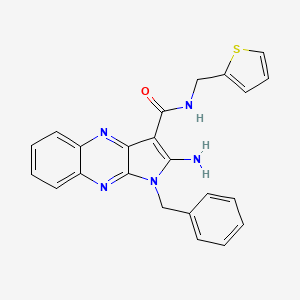 molecular formula C23H19N5OS B2600889 2-amino-1-benzyl-N-(thiophen-2-ylmethyl)-1H-pyrrolo[2,3-b]quinoxaline-3-carboxamide CAS No. 841209-42-5