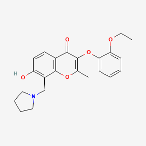 3-(2-ethoxyphenoxy)-7-hydroxy-2-methyl-8-(pyrrolidin-1-ylmethyl)-4H-chromen-4-one