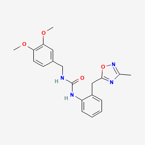 1-(3,4-Dimethoxybenzyl)-3-(2-((3-methyl-1,2,4-oxadiazol-5-yl)methyl)phenyl)urea