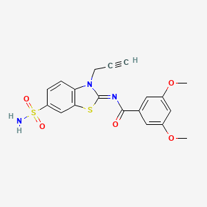 (Z)-3,5-dimethoxy-N-(3-(prop-2-yn-1-yl)-6-sulfamoylbenzo[d]thiazol-2(3H)-ylidene)benzamide