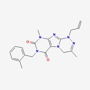molecular formula C20H22N6O2 B2600918 1-allyl-3,9-dimethyl-7-(2-methylbenzyl)-1,4-dihydro-[1,2,4]triazino[3,4-f]purine-6,8(7H,9H)-dione CAS No. 919028-12-9