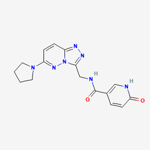 molecular formula C16H17N7O2 B2600926 6-oxo-N-((6-(pyrrolidin-1-yl)-[1,2,4]triazolo[4,3-b]pyridazin-3-yl)methyl)-1,6-dihydropyridine-3-carboxamide CAS No. 2034599-88-5