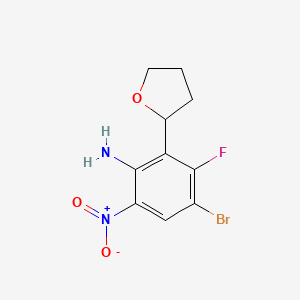 molecular formula C10H10BrFN2O3 B2600929 4-Bromo-3-fluoro-6-nitro-2-(oxolan-2-yl)aniline CAS No. 1384984-27-3