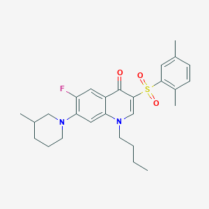 molecular formula C27H33FN2O3S B2600967 1-butyl-3-((2,5-dimethylphenyl)sulfonyl)-6-fluoro-7-(3-methylpiperidin-1-yl)quinolin-4(1H)-one CAS No. 892782-31-9
