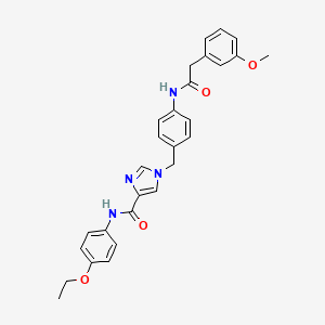 molecular formula C28H28N4O4 B2600996 N-(4-ethoxyphenyl)-1-(4-(2-(3-methoxyphenyl)acetamido)benzyl)-1H-imidazole-4-carboxamide CAS No. 1251604-05-3