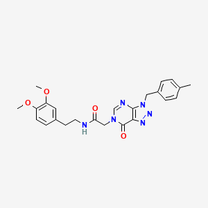molecular formula C24H26N6O4 B2601019 N-(3,4-dimethoxyphenethyl)-2-(3-(4-methylbenzyl)-7-oxo-3H-[1,2,3]triazolo[4,5-d]pyrimidin-6(7H)-yl)acetamide CAS No. 847382-00-7