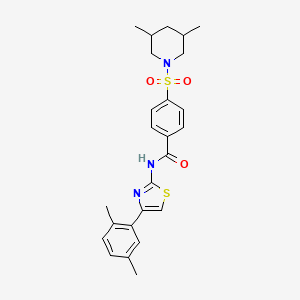 molecular formula C25H29N3O3S2 B2601031 N-(4-(2,5-dimethylphenyl)thiazol-2-yl)-4-((3,5-dimethylpiperidin-1-yl)sulfonyl)benzamide CAS No. 361167-47-7
