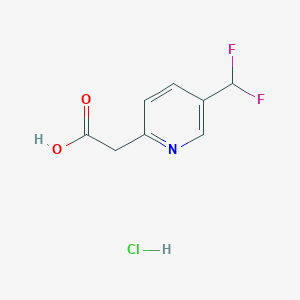 molecular formula C8H8ClF2NO2 B2601040 2-[5-(Difluoromethyl)pyridin-2-yl]acetic acid hydrochloride CAS No. 2197057-00-2