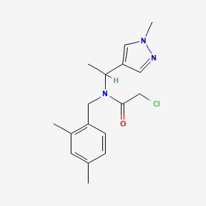 molecular formula C17H22ClN3O B2601051 2-Chloro-N-[(2,4-dimethylphenyl)methyl]-N-[1-(1-methylpyrazol-4-yl)ethyl]acetamide CAS No. 2411226-30-5