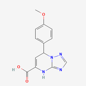 molecular formula C13H12N4O3 B2601052 7-(4-Methoxyphenyl)-4,7-dihydro[1,2,4]triazolo[1,5-a]pyrimidine-5-carboxylic acid CAS No. 697297-65-7