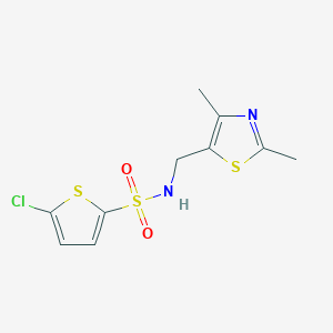 molecular formula C10H11ClN2O2S3 B2601060 5-chloro-N-((2,4-dimethylthiazol-5-yl)methyl)thiophene-2-sulfonamide CAS No. 1421531-58-9