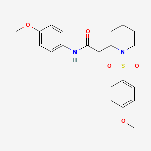 molecular formula C21H26N2O5S B2601062 N-(4-甲氧苯基)-2-(1-((4-甲氧苯基)磺酰基)哌啶-2-基)乙酰胺 CAS No. 941905-00-6