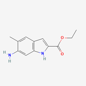 molecular formula C12H14N2O2 B2601076 ethyl 6-amino-5-methyl-1H-indole-2-carboxylate CAS No. 1175787-04-8