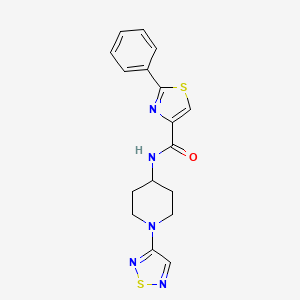 molecular formula C17H17N5OS2 B2601111 2-phenyl-N-[1-(1,2,5-thiadiazol-3-yl)piperidin-4-yl]-1,3-thiazole-4-carboxamide CAS No. 2320572-29-8