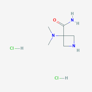 molecular formula C6H14ClN3O B2601118 3-(Dimethylamino)azetidine-3-carboxamide dihydrochloride CAS No. 736994-13-1
