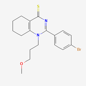 molecular formula C18H21BrN2OS B2601122 2-(4-bromophenyl)-1-(3-methoxypropyl)-5,6,7,8-tetrahydroquinazoline-4(1H)-thione CAS No. 620590-17-2
